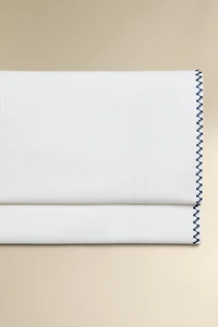 GEOMETRIC EMBROIDERED FLAT SHEET