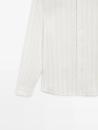 100% linen regular fit striped shirt