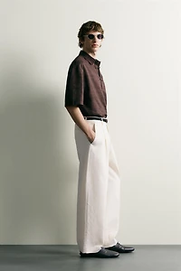 LINEN COTTON BLEND POLO SHIRT