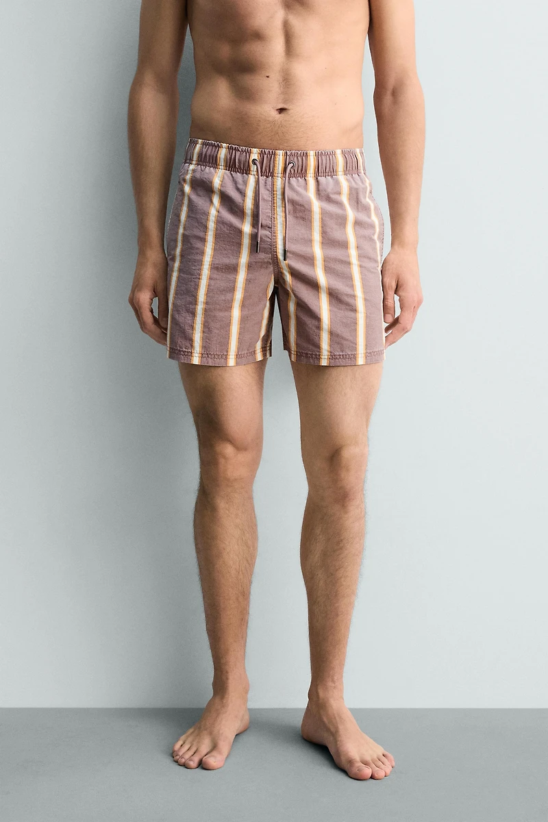 MAILLOT DE BAIN LONG À RAYURES