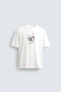 CONTRAST PRINT T-SHIRT
