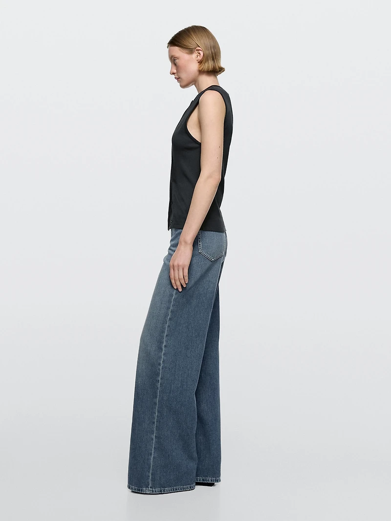 Jean wide leg taille haute