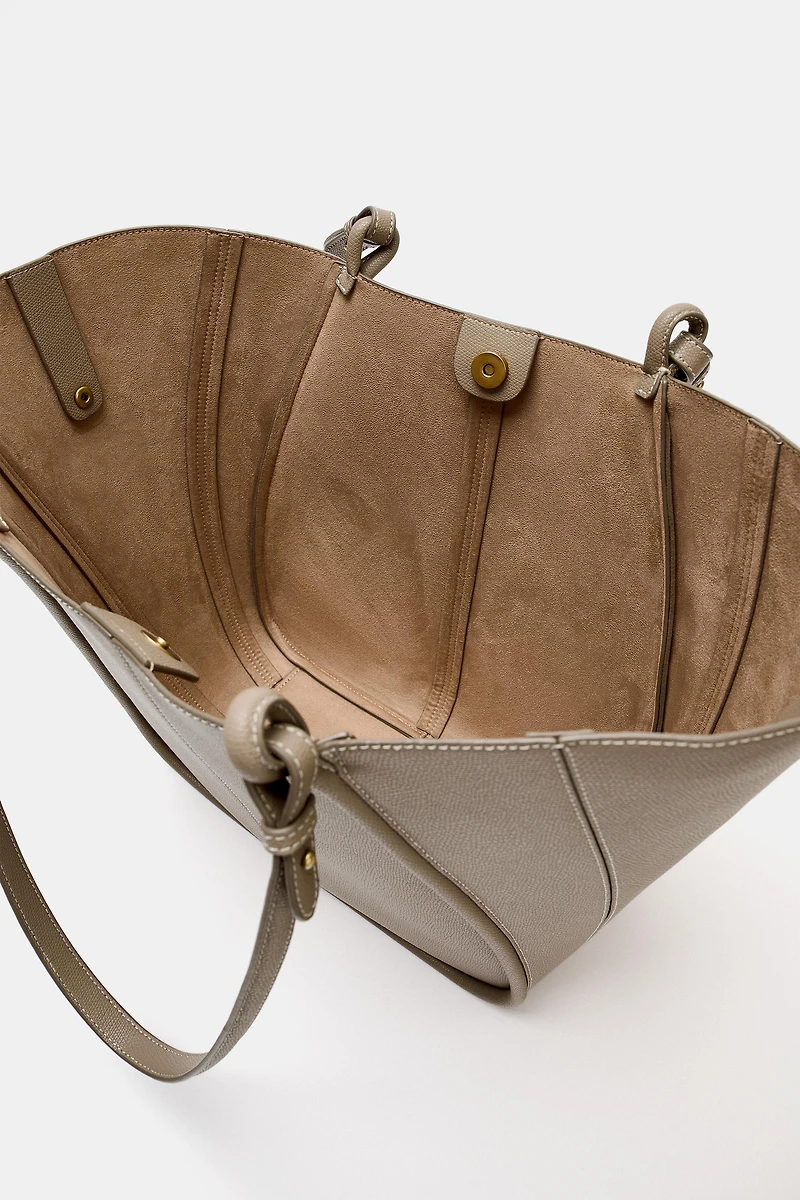SHOPPER BAG WITH HANDLE DETAIL
