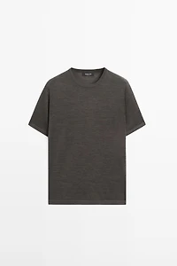 T-shirt en maille de laine mélangée