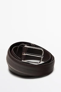 Nappa leather belt with double keeper