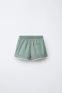 6-14 ANS/ SHORT DE BAIN À BANDES CONTRASTE