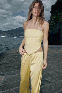 DRAWSTRING SATIN PANTS