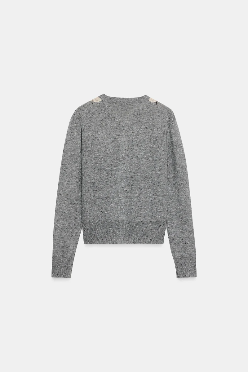 GILET AVEC LAINE À LOSANGES