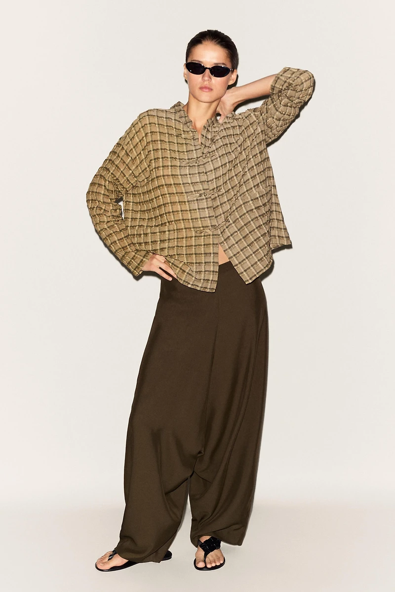 Flowing checkered shirt