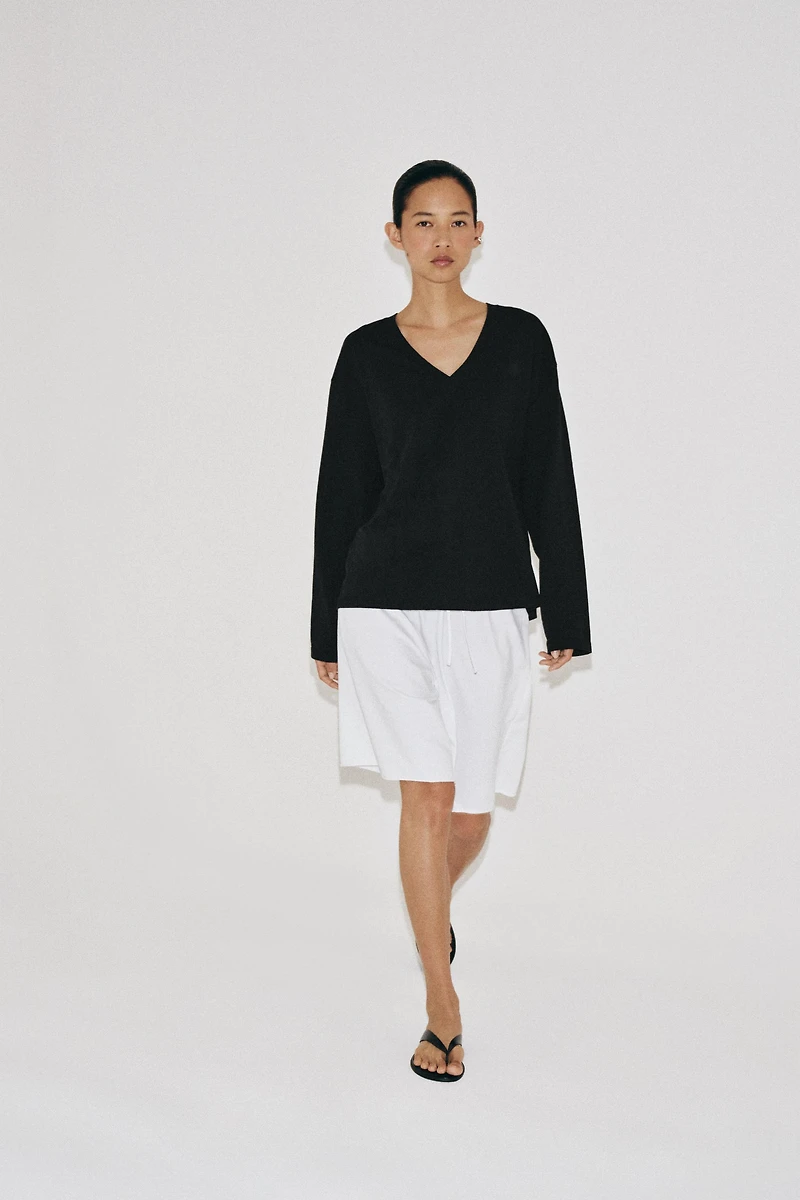 Cotton V-Neck T-Shirt