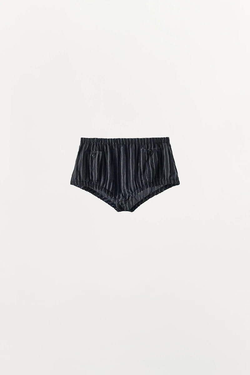 MINI-SHORT À RAYURES ET POCHES