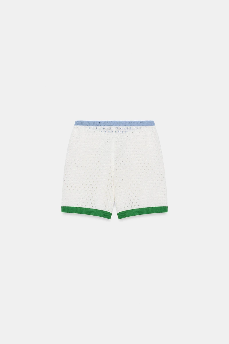 OPENWORK KNIT SHORTS