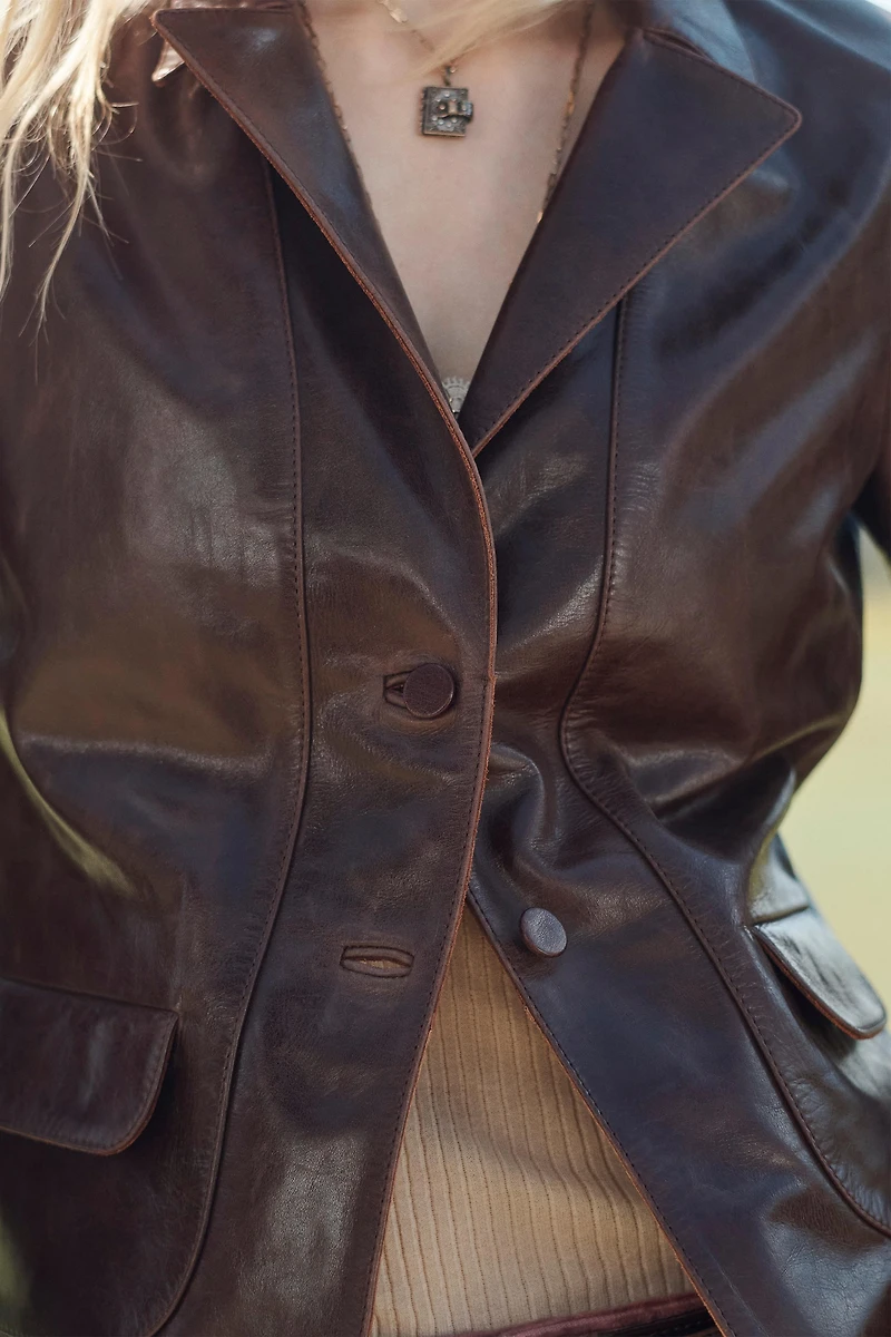 BLAZER COURTE 100% CUIR LIMITED EDITION