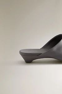SATEEN HEELED MULES