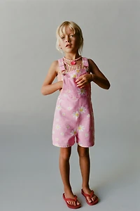 FLORAL TWILL OVERALLS