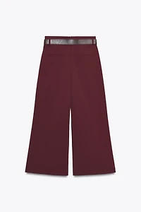 PLEATED BELTED PANTS