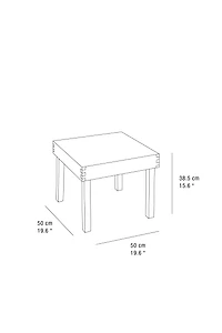 SIDE TABLE MADE OF WOOD AND LEATHER