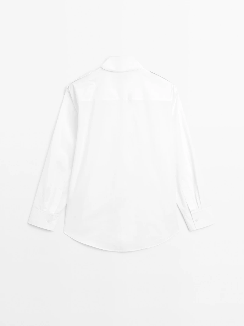 100% cotton poplin shirt with shoulder detail