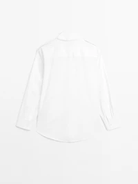 100% cotton poplin shirt with shoulder detail