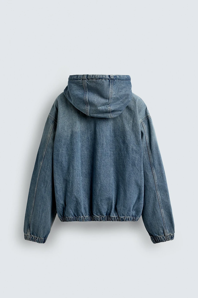 VESTE DÉLAVÉE À CAPUCHE
