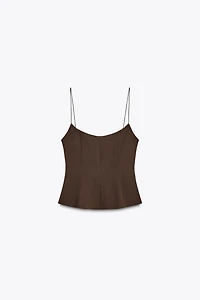 STRETCH PEPLUM TOP