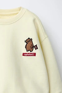 ANIMAL EMBROIDERED SWEATSHIRT