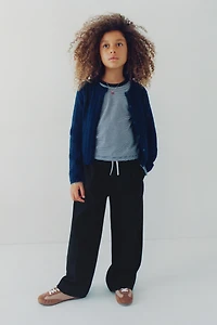 WIDE LEG DOUBLE WAISTBAND PANTS