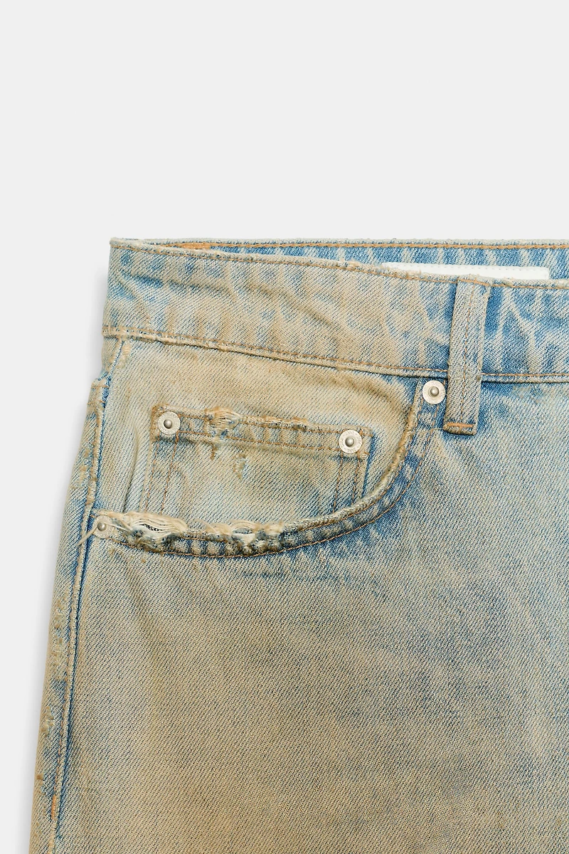 TRF RIPPED BAGGY DENIM JORTS