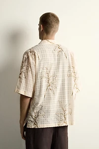 LEAF EMBROIDERED JACQUARD SHIRT