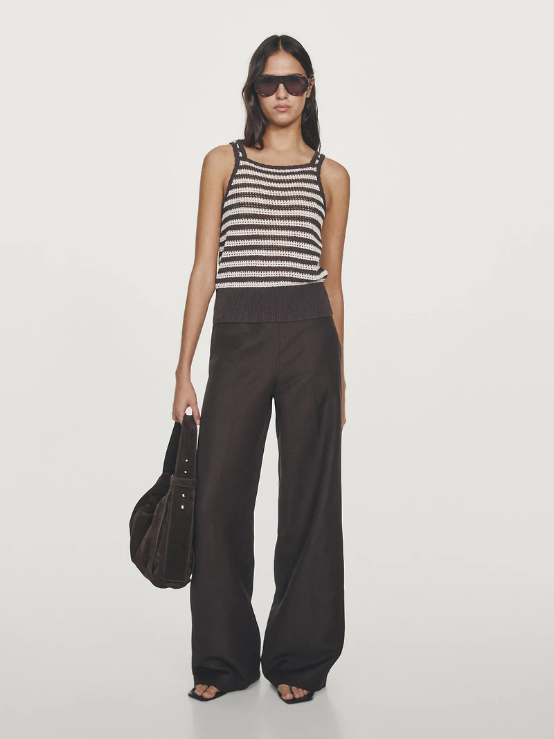 Top en crochet à rayures