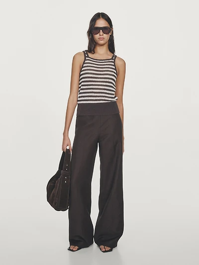 Top en crochet à rayures