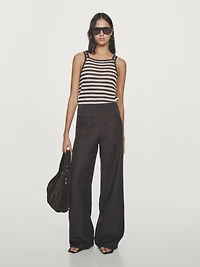 Top en crochet à rayures