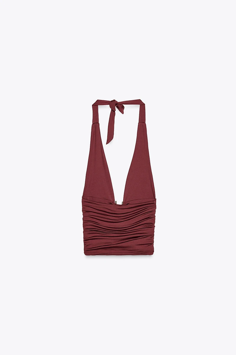 DRAPED HALTER TOP