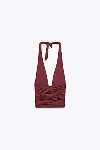 DRAPED HALTER TOP