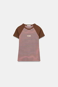 T-SHIRT MANCHES RAGLAN À RAYURES