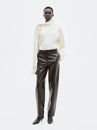 Wide-leg nappa leather trousers - LIMITED