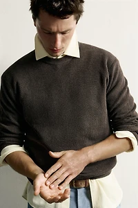 REGULAR FIT PURL KNIT JUMPER