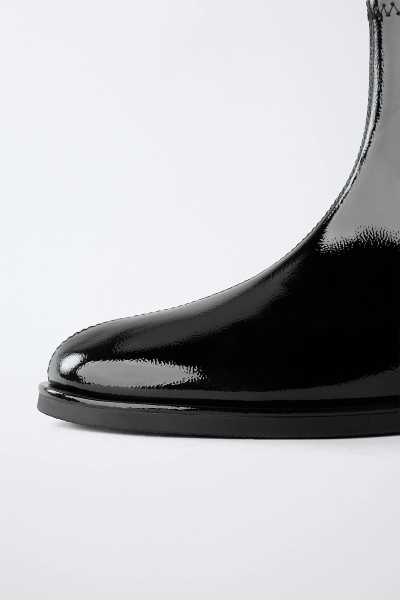 PATENT ANKLE BOOTS