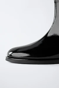 PATENT ANKLE BOOTS