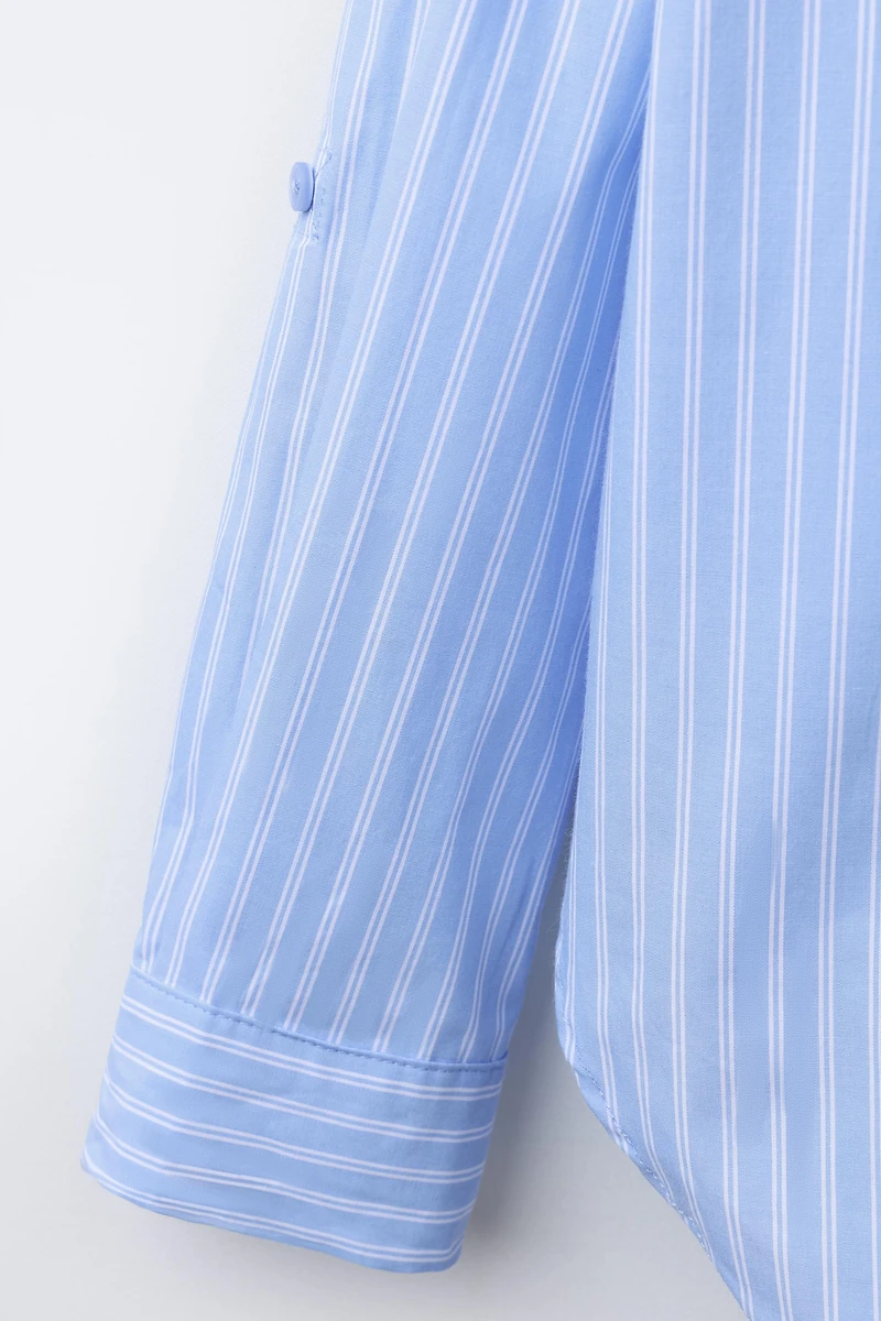 STRIPED POPLIN SHIRT AND RIB T-SHIRT PACK