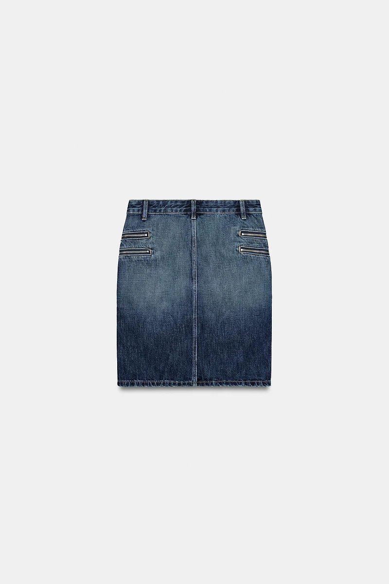 TRF ZIPPER DENIM SKIRT