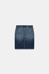 TRF ZIPPER DENIM SKIRT
