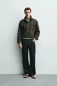 WASHED COTTON POLO OVERSHIRT