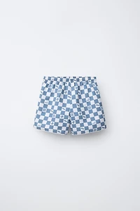 6-14 YEARS/ CHECKERBOARD LOGO SWIMSUIT