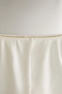 BEIGE SILK SHORTS
