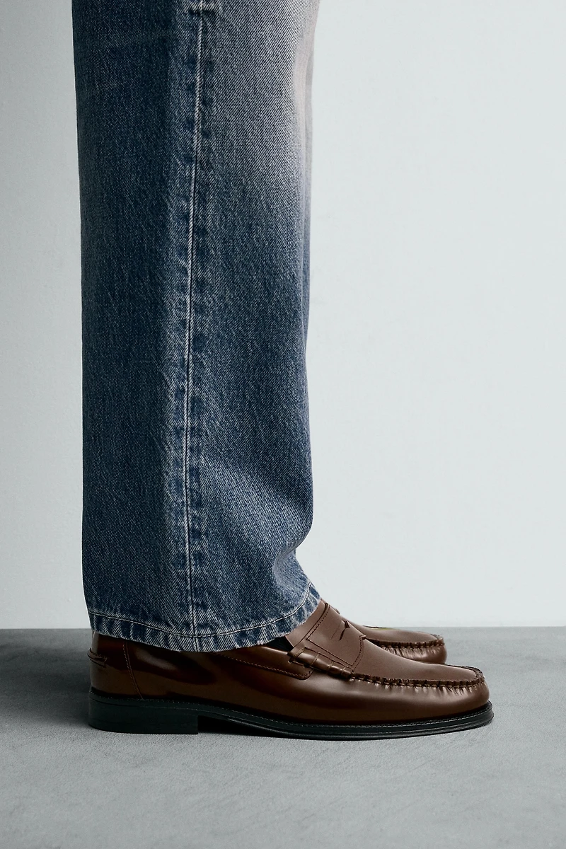 LEATHER PENNY LOAFERS