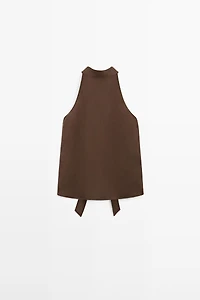 100% linen flowing halter top