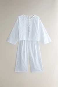 EMBROIDERED COTTON PANTS