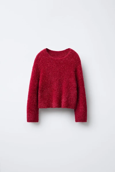 SPARKLY FAUX FUR KNIT JUMPER