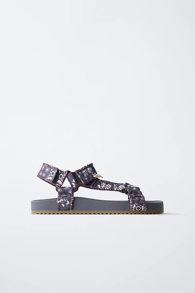 FLORAL TECHNICAL SANDALS